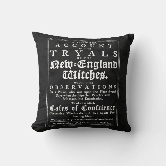 Old Salem Witch Trials Throw Pillow (Front)