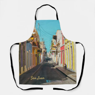 Old San Juan Cobblestone Street Photography Apron