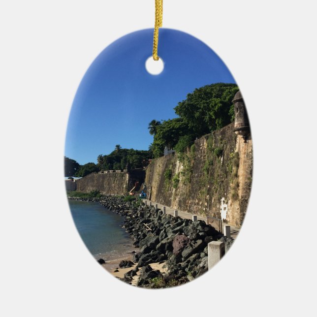 Old San Juan Historical Site Ceramic Ornament (Front)