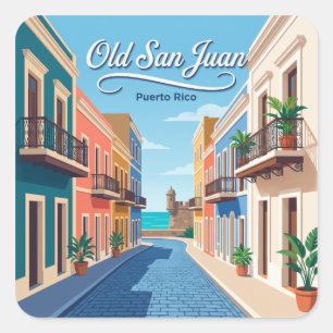 Old San Juan Puerto Rico Square Sticker