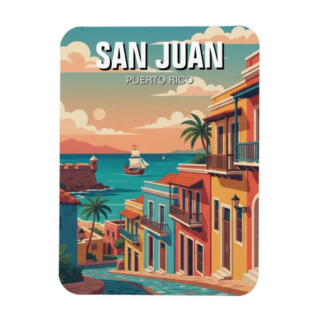 Old San Juan Puerto Rico Travel Magnet (Vertical)