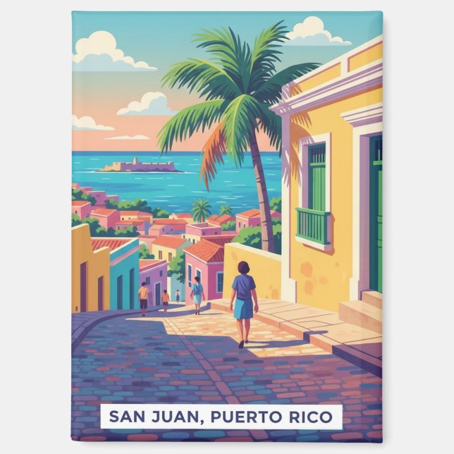 Old San Juan Puerto Rico Travel Magnet (Front)