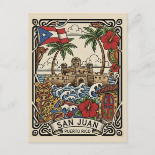 Old San Juan Puerto Rico Travel Postcard