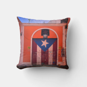 Old San Juan Street, Puerto Rico (PR Culture) Throw Pillow