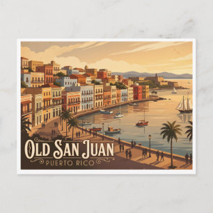 Old San Juan Waterfront Puerto Rico Postcard