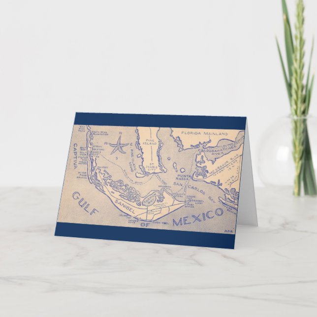 Old Sanibel and Captiva Map Card (Front)