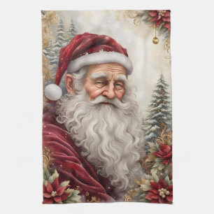 Old Santa Claus Kitchen Towel