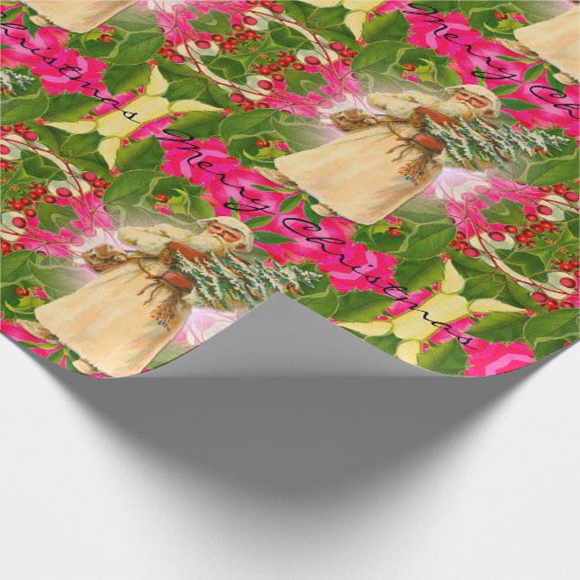 Old Santa From the Past Victorian 30" x 6' Wrapping Paper (Corner)
