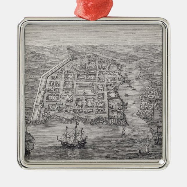 Old Santo Domingo City Metal Ornament (Front)