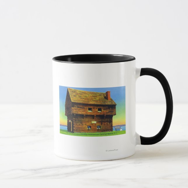 Old Saratoga Battlefield Blockhouse Exterior Mug (Right)