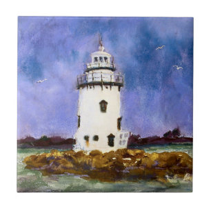 Old Saybrook Connecticut Lighthouse Maureen Girard Tile