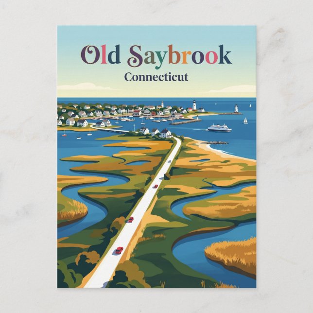 Old Saybrook Connecticut Postcard (Front)