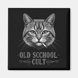 Old Scchool Cult Funny Cat For Cool People And - F Magnet