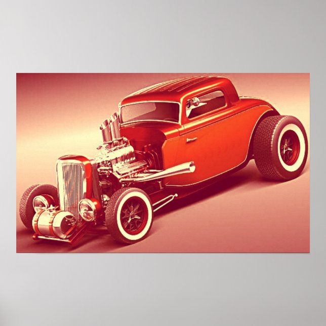 Old school 1934 Hot rod  vintage colours Poster (Front)