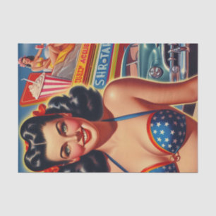 Old School 1950s Girl Tissue Paper