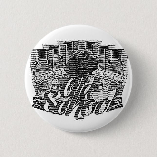 Old School 2 Inch Round Button (Front)