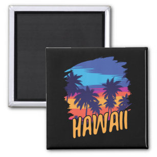 Old School 70's Hawaiian The Aloha States Magnet