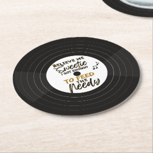 Old School 90's Hip Hop Birthday/Baby Shower Round Paper Coaster