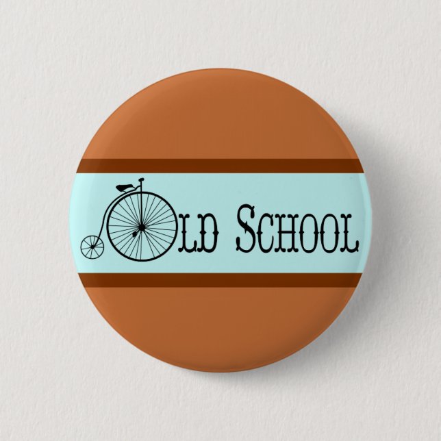Old School Bicycle Penny Farthing 2 Inch Round Button (Front)