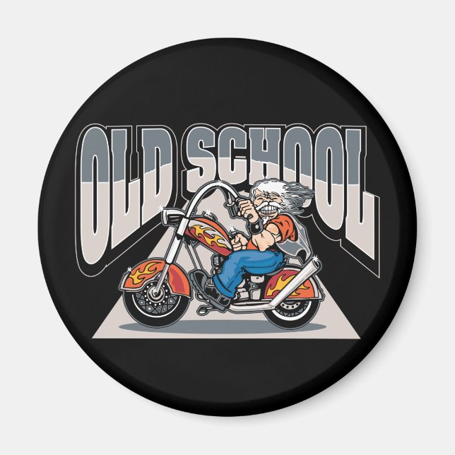 Old School Biker Magnet (Front)