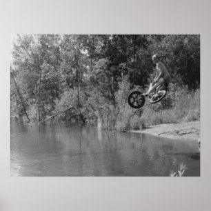 Old school BMX print, a Day at The Lake Poster