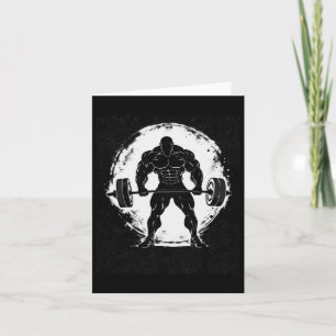 Old School Bodybuilding Weight Workout Graphic For Card