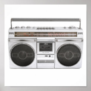 Old School Boombox Radio Poster