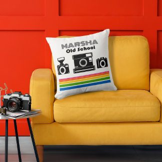 Old School Cameras Throw Pillow