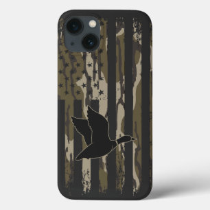 Old School Camo Duck Hunting American USA Flag iPhone 13 Case