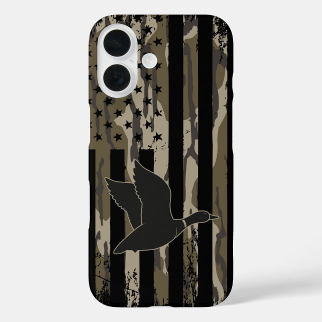 Old School Camo Duck Hunting American USA Flag Case-Mate iPhone Case (Back)