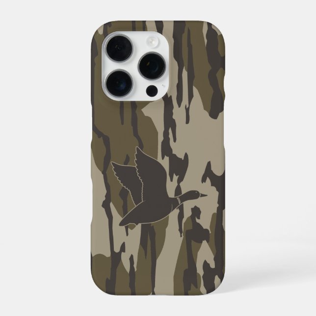 Old School Camo Duck Hunting Bottomland Camo iPhone Case (Back)