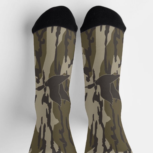 Old School Camo Duck Hunting Bottomland Camo Socks (Top)