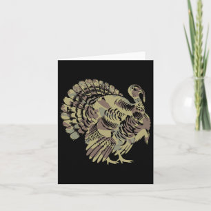 Old School Camo Turkey Hunting Thankgiving Gift  Card