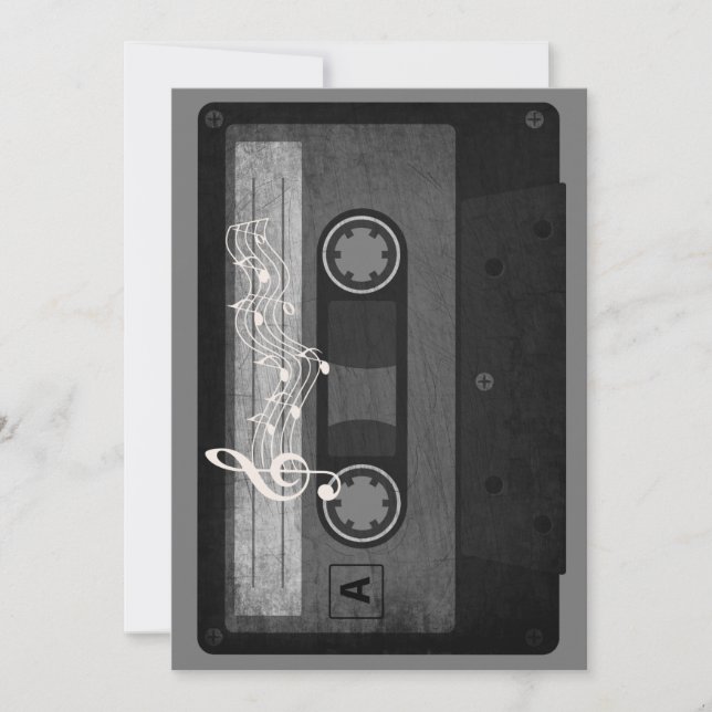 Old School Cassette distressed  Invitation (Front)