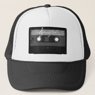 Old School Cassette distressed Trucker Hat