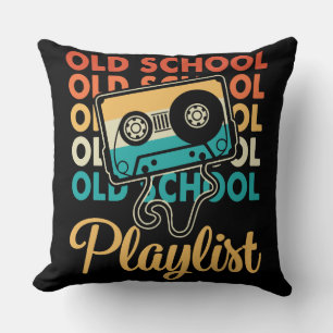Old School Cassette Tape Retro Design Throw Pillow