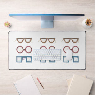 Old-School Chic: Vintage-Inspired Glasses Desk Mat