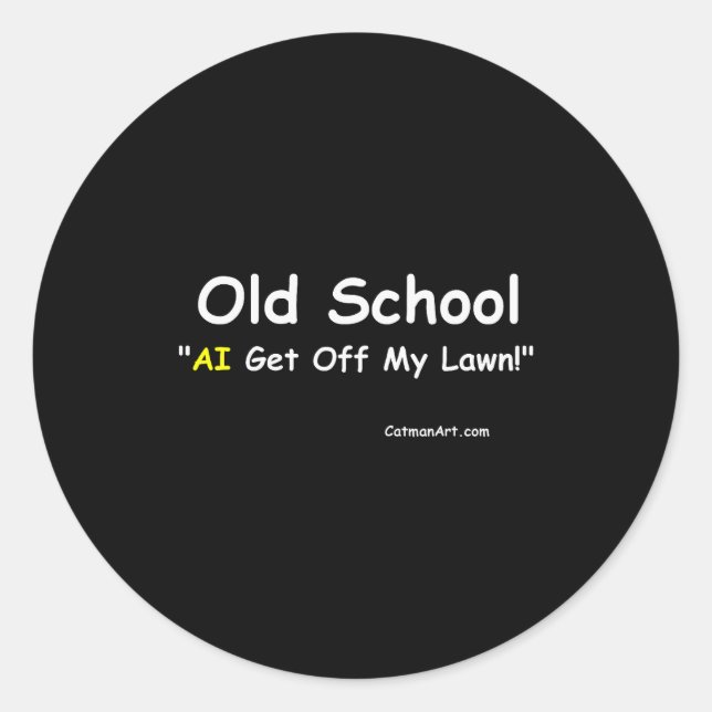 Old School  Classic Round Sticker (Front)