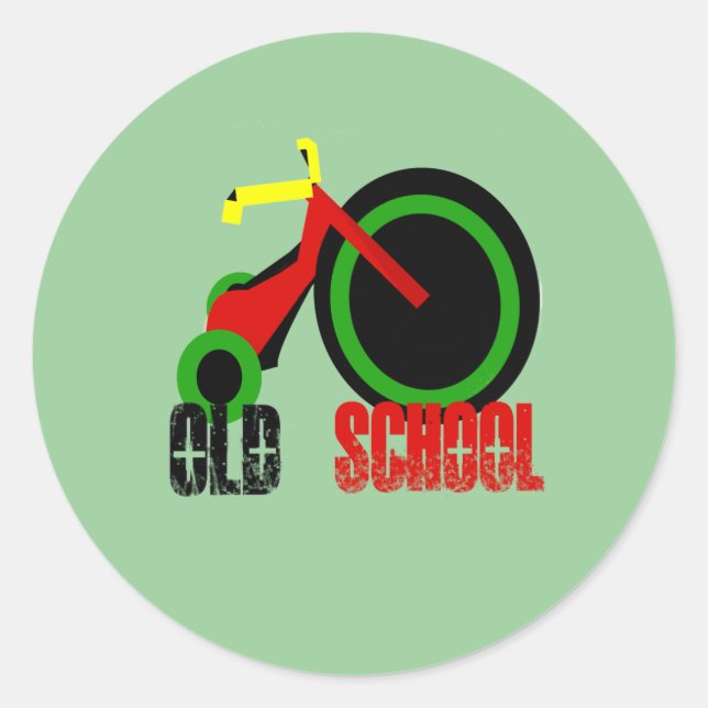 Old School Classic Round Sticker (Front)