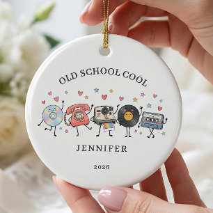 Old School Cool Retro  Ceramic Ornament