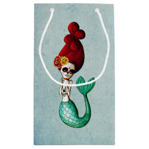 Old School Day of The Dead Mermaid Small Gift Bag