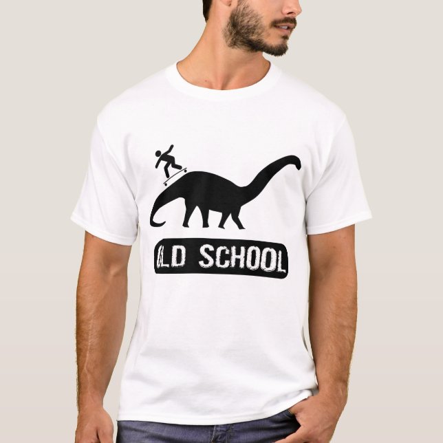 Old school Dino Skateboarding T-Shirt (Front)