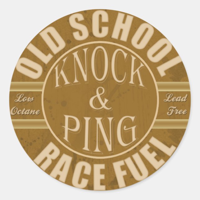 old school drag race fuel classic round sticker (Front)