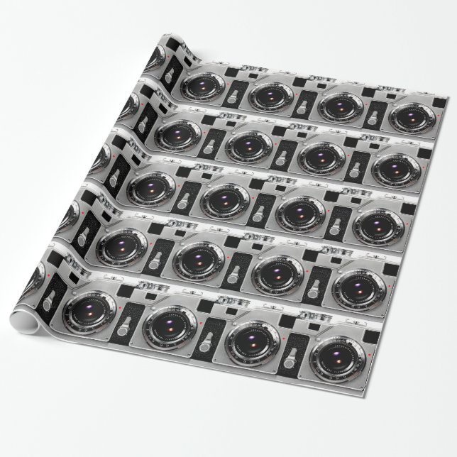 Old School Film Camera Wrapping Paper (Unrolled)