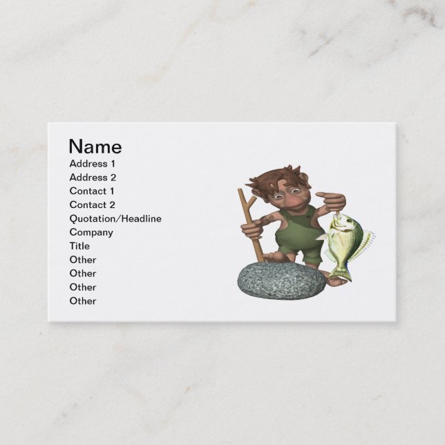 Old School Fishing Business Card (Front)