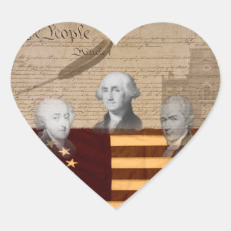 OLD SCHOOL FOUNDING FATHERS HEART STICKER