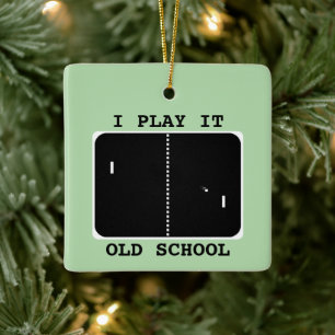 Old School Gamer Ceramic Ornament