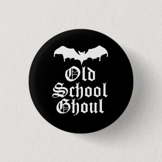 Old School Ghoul Goth Bat 1 Inch Round Button