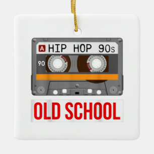 Old School Hip Hop Cassette Tape Rap Music Lovers  Ceramic Ornament