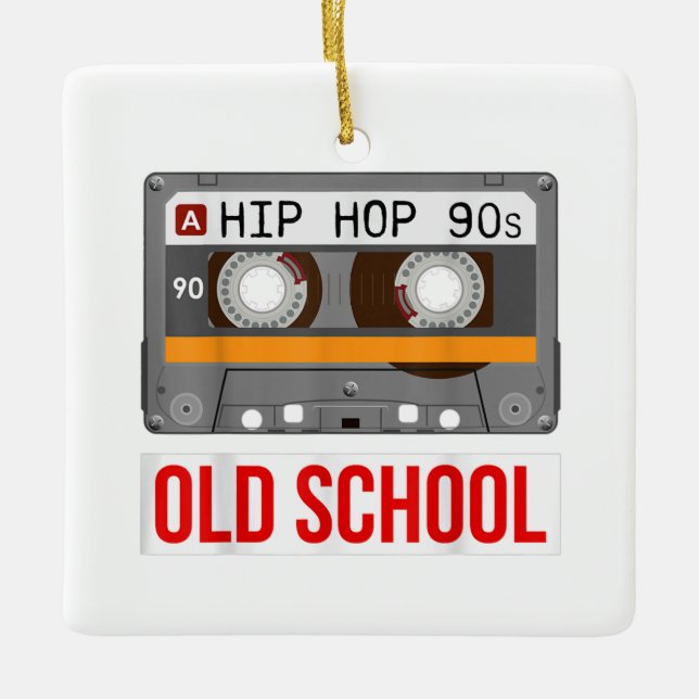 Old School Hip Hop Cassette Tape Rap Music Lovers  Ceramic Ornament (Front)